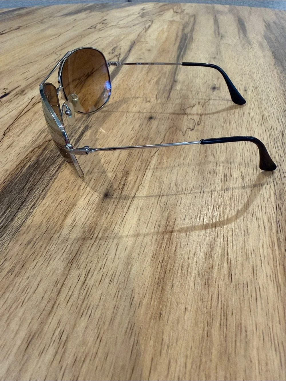 Ray-Ban Silver Frame Sunglasses with Brown Lenses